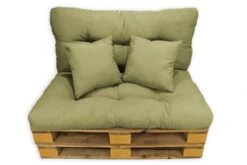 Acomoda Textil - Cojines Sofá Palets. Conjunto 4 Piezas Para Palet, Asiento 120x80 Cm + Respaldo + 2 Cojines. Cómodo Y Elegante Para Interior Y Exterior. NO INCLUYE PALETS. (Arena)