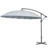 Outsunny Sombrilla Ø300 Cm Parasol De Jardín Con Manivela Manual 18 Costillas Y Base Cruzada Gris