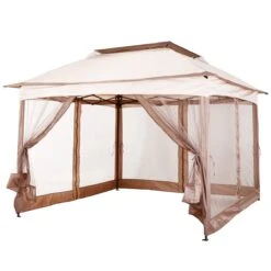 Outsunny Carpa Plegable 3.25x3.25m Gazebo Pabellón Cenador Jardín Doble Techo Mosquitera Bolsa Transporte Marco Acero Tela Poliéster Resistente De Agua -OUTSUNNY TIENDA e72f965c9e84316c7012da0cb614737aa2bffc52 e8e43e7e19bf4c4daa5378838f03f355