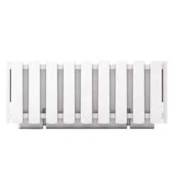 Prosperplast Jardinera Para Balcón BOARDEE FENCYCASE, Dimensiones (mm) 580x180x162, Color Blanco