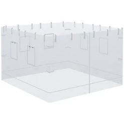 Outsunny 4 Paredes Laterales Para Carpa 300x195 Cm Mosquitera Para Cenador Con 6 Ventanas Enrollable Puerta Con Cremallera Y Bolsa De Transporte Blanco -OUTSUNNY TIENDA e8efb8dc03a30dcd9effa898712558e680b84006 7bfbc1878cf3442998ad19dde4ff8226