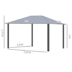 Outsunny Cenador De Jardín 4x3 M Aluminio Pabellón Para Exterior Con Techo De Policarbonato Y 4 Mosquiteras Laterales Con Cremalleras Para Fiestas Eventos Gris -OUTSUNNY TIENDA e90e0f1320ba4bffb8e9db4784ecd95d25b97056 d9f464006c124f6182baea746994f763