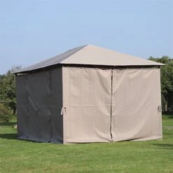 Outsunny Cenador Con Techo Al Aire Libre Gazebo Pabellón Exterior Con Pared Lateral Cenador Carpa De Jardín 4x3 M Marco De Acero Para Fiesta Eventos -OUTSUNNY TIENDA e9d7750c622845d6048f3195d8568d72fbd6ba40 0ab4fe1086514106b366438fd04d4d22