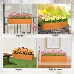 Outsunny Jardinera Colgante De Acero Maceta Rectangular Colgante Con 2 Ganchos Ajustables Y 2 Orificios De Drenaje Para Balcón Jardín Patio 91x35x24 Cm Marrón 16 Outsunny Jardinera Colgante De Acero Maceta Rectangular Colgante Con 2 Ganchos Ajustables Y 2 Orificios De Drenaje Para Balcón Jardín Patio 91x35x24 Cm Marrón -OUTSUNNY TIENDA eacc488a0926ad5787d629eecdefbe1b5bc52b98 8565ecf024d44413abe97a99cfc3cc41