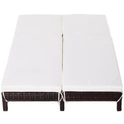Outsunny Conjunto De Tumbona Exterior De Ratán 2 Plazas Con Cojines Acolchados Resistente Al Agua Con Respaldo Regulable De 5 Niveles Soporta 220 Kg 195x120x28 Cm Marrón -OUTSUNNY TIENDA eaeb586468c846615ba8b6b8ee8f36f42fae5409 484350c19c2e40d9ae375ead3ba78436