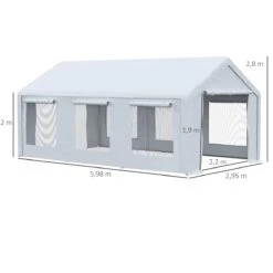 Outsunny Carpa Para Fiestas 6x3 M Pabellón De Jardín Con 2 Paredes Laterales Extraíbles 2 Puertas Y 6 Ventanas Con Cremalleras Protección UV Para Eventos Celebraciones Blanco -OUTSUNNY TIENDA eb5e96852aab295524d505a3855e2c28e5618202 4f2a1b60a4854f16a331ad941c279956