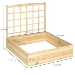 Outsunny Jardinera De Madera Con Enrejado Arriate De Jardín Con Celosía Jardinera De Caja Para Trepadoras Cultivos Verduras Flores 110x116x120 Cm Natural 13 Outsunny Jardinera De Madera Con Enrejado Arriate De Jardín Con Celosía Jardinera De Caja Para Trepadoras Cultivos Verduras Flores 110x116x120 Cm Natural -OUTSUNNY TIENDA ec11ca89c366258da9c36051ab3c4e7d87456672 6c9746b34ca4461da3b651d601c131a6