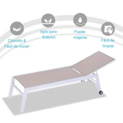 Outsunny Tumbona Multiposiciones De Jardín Con Respaldo Reclinable En 5 Posiciones De Aluminio Y Texteline Carga 160 Kg Para Patio Terraza 202x65x43 Cm Beige -OUTSUNNY TIENDA ec2e19a794690e2ffe4cab938249002b08f7d41b 1851fe25d5f44a3085838f9178434b7e