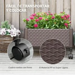 Outsunny Jardinera De Plástico Con Ruedas Macetero De Jardín Con Agujeros De Drenaje Para Cultivo De Plantas En Exterior Patio Terraza 50x50x33 Cm Marrón 14 Outsunny Jardinera De Plástico Con Ruedas Macetero De Jardín Con Agujeros De Drenaje Para Cultivo De Plantas En Exterior Patio Terraza 50x50x33 Cm Marrón -OUTSUNNY TIENDA ed6c5989f2660bd5fee5586a53c88cc591f6af51 5979bd9731a04dcdb0d556055f5da794