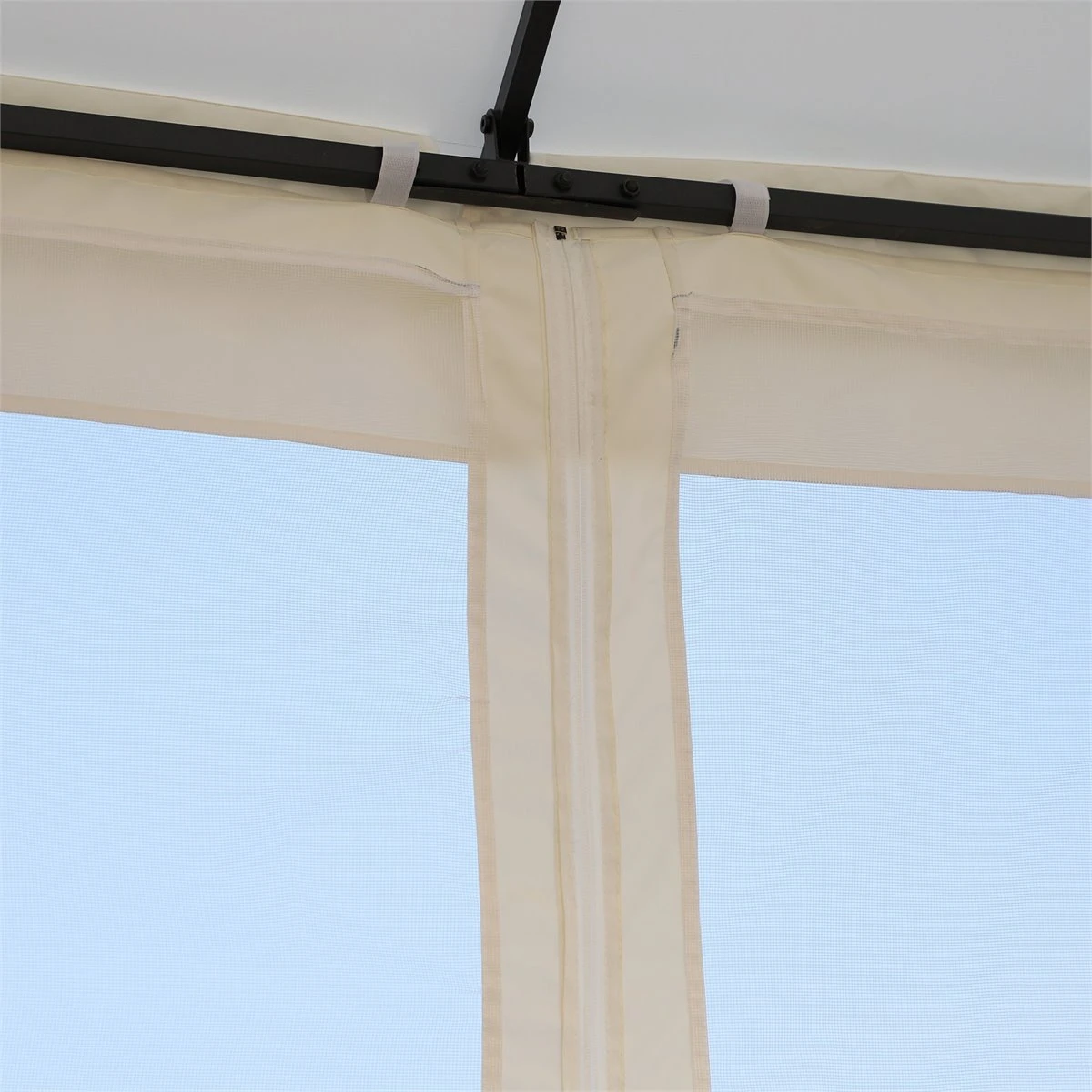 Outsunny Cenador De Jardín 300x300x280 Cm Carpas Para Exterior Grandes Doble Techo Con Mosquitera Y Piquetas Para El Suelo Fácil De Drenar Poliéster Acero Blanco 11 Outsunny Cenador De Jardín 300x300x280 Cm Carpas Para Exterior Grandes Doble Techo Con Mosquitera Y Piquetas Para El Suelo Fácil De Drenar Poliéster Acero Blanco - Imagen 9