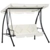 Outsunny Columpio Balancín Jardín De 3 Plazas Convertible En Cama Con Techo Ajustable Cojín Acolchado Y Almohadas Para Balcón Terraza Carga 340 Kg Acero 200x125x170 Cm Crema 1 Outsunny Columpio Balancín Jardín De 3 Plazas Convertible En Cama Con Techo Ajustable Cojín Acolchado Y Almohadas Para Balcón Terraza Carga 340 Kg Acero 200x125x170 Cm Crema -OUTSUNNY TIENDA ef5487a5e370ba4283ca02de9d42c2206f5c128f 244449792cba49ad824167d29662dffc