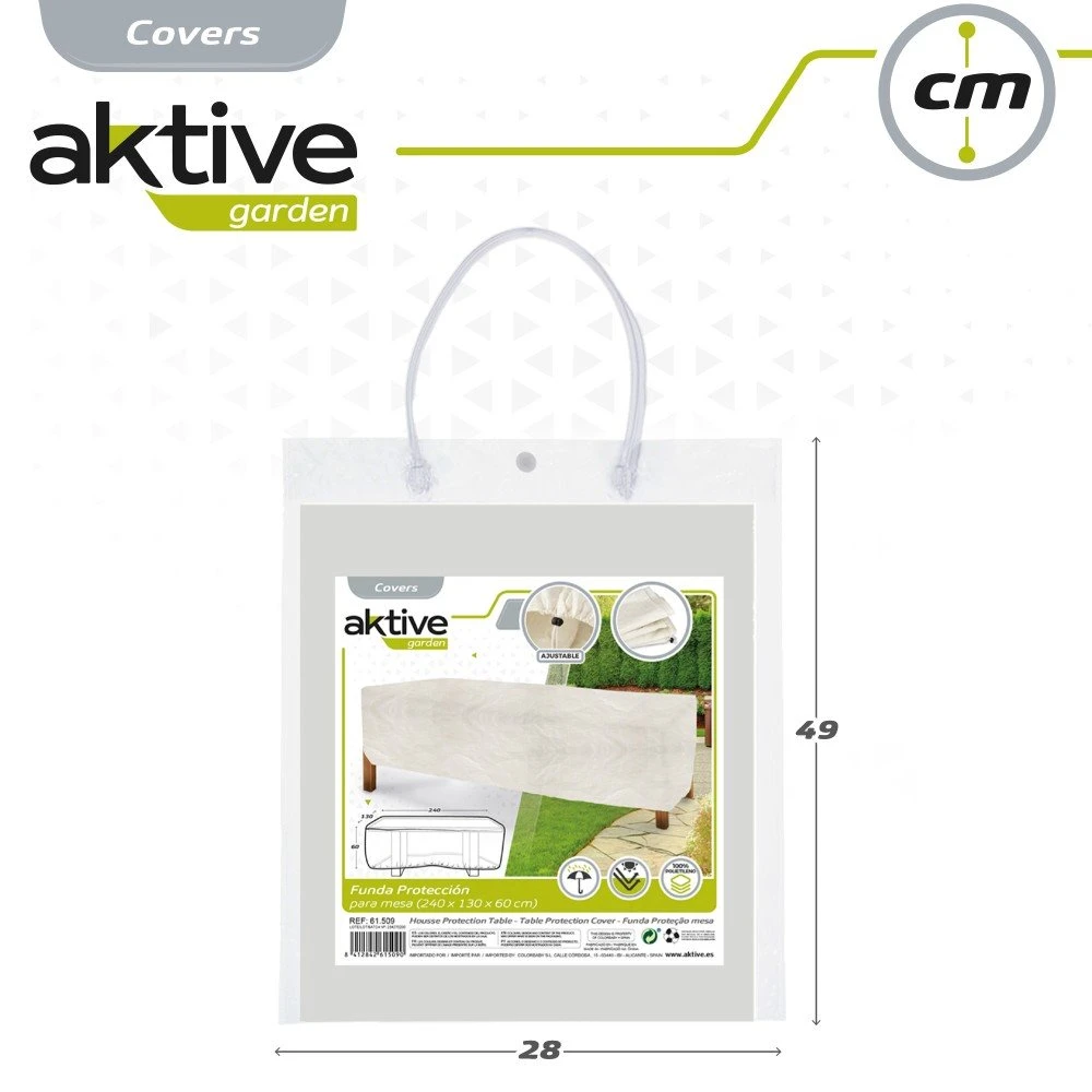 Funda Impermeable De Mesa Jardín 240x130x60 Cm Aktive Garden 9 Funda Impermeable De Mesa Jardín 240x130x60 Cm Aktive Garden - Imagen 7