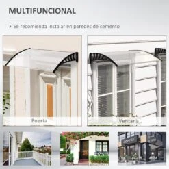 Outsunny Tejadillo De Protección Para Puertas Ventanas Contra Sol Y Lluvia Marquesina De Techo Diseño Moderno Aleación De Aluminio Duradero 122x89x24 Cm Transparente 17 Outsunny Tejadillo De Protección Para Puertas Ventanas Contra Sol Y Lluvia Marquesina De Techo Diseño Moderno Aleación De Aluminio Duradero 122x89x24 Cm Transparente -OUTSUNNY TIENDA f356868010f48e73f0c5f4f719093513e814b7f3 53a20fbe93a04c35a6329e134492766e
