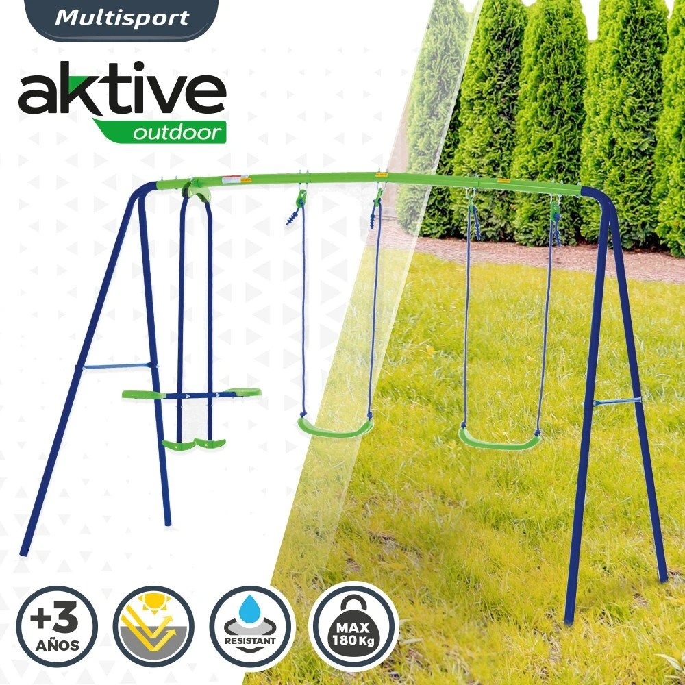 Columpio Doble Con Balancín Aktive Sports 4 Columpio Doble Con Balancín Aktive Sports - Imagen 2