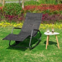 Tumbona, Mecedora Con Bolsillo Lateral, Estructura De Hierro, Malla Transpirable Teslin, Cómodo, Soporta Hasta 150 Kg OGS47-MS SoBuy -OUTSUNNY TIENDA f4896c35a323824dd6268bc9a0e7cbd36d6f7237 fb5ba58cacde492e9398f4cde710912d