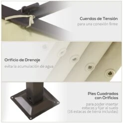 Outsunny Pérgola De Metal 3.5x3.5m Gazebo Cenador Para Jardín Patio O Terraza Con Techo Retráctil Tela Poliéster Resistente Al Agua Y UV -OUTSUNNY TIENDA f4e5af8dfbeae162caec59d9fb6bb523fbb39d60 2b472c1de0a84a7e976437676c866623