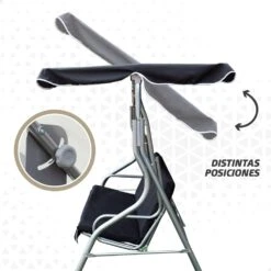 Balancín Para Jardín Negro C/toldo Inclinable 3 Plazas Aktive -OUTSUNNY TIENDA f67ebfe7ae0f0edb8a1be4df5f22467194fd28b3 9e304f931b444b43b1301df2826fcf29