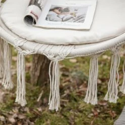 Outsunny Silla Colgante Redondo De Ø60 Cm Silla Hamaca Columpio Con Cojín Y Cuerda De Algodón Para Interior Y Exterior 80x80x42 Cm Beige -OUTSUNNY TIENDA f6a647f4da6c15d79a4a11af8ada8062a6d22310 a2ebfaca24574ab5a1c4d21ae99db017