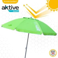 Sombrilla Playa Antiviento Ø200 Cm C/mástil Reclinable Y Protección UV50 Aktive -OUTSUNNY TIENDA f80669a1f1b3e2ee20ede4f0c4988c6dca00a0fb 2bd20b586d734d05870a165c2a7121b3