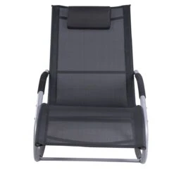 Outsunny Tumbona Mecedora De Jardín Con Reposacabezas Reposabrazos Sillón Silla De Exterior Tejido Transpirable Y Metal Para Playa Patio Terraza 63x148x85 Cm Negro -OUTSUNNY TIENDA f9a44acbdee90dd90d8431c9ab6330c4a219896c 0c3ffb1cad4646a4bfcdade73a636326