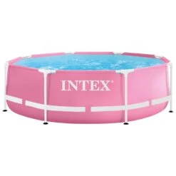 Piscina Desmontable Circular Rosa 2.843 L Metal Frame INTEX