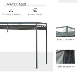 Outsunny Pérgola 3x2 M Cenador De Jardín Con Techo Retráctil De Poliéster Con Recubrimiento Resistente Para Celebraciones Fiestas Bodas Gris 14 Outsunny Pérgola 3x2 M Cenador De Jardín Con Techo Retráctil De Poliéster Con Recubrimiento Resistente Para Celebraciones Fiestas Bodas Gris -OUTSUNNY TIENDA fb9926f52c7b13636c7a29ee75deb822489c992f b66fc5b763e34fd1b45222c0afe74451