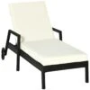 Outsunny Tumbona De Ratán De Jardín Con Cojines Acolchados Respaldo Ajustable En 5 Posiciones 2 Ruedas Y Tela Extraíble Lavable 67x196x96 Cm Negro -OUTSUNNY TIENDA ffecbe63a1b346abd67a863b75cf6d11ac6ff301 59aea18b685b443692100a8660f5b77e